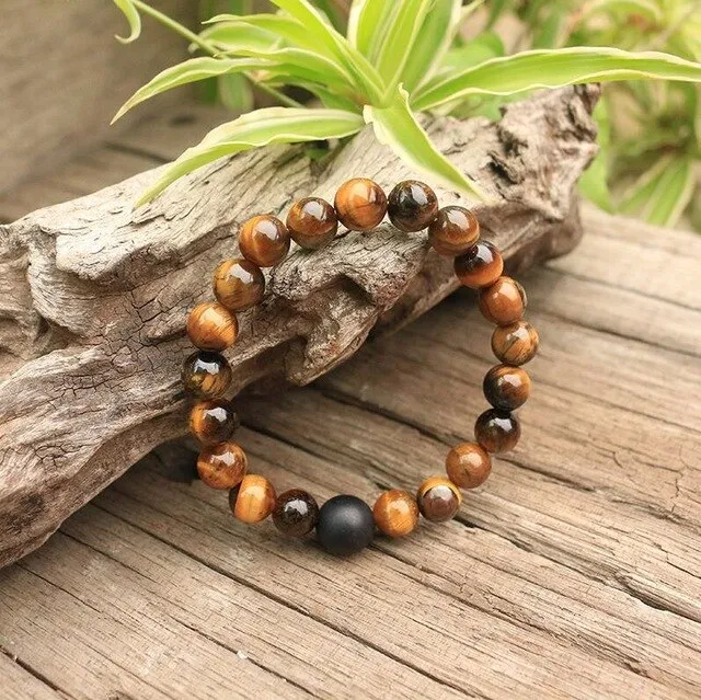 Black Onyx & Tigers Eye Protective Bracelet