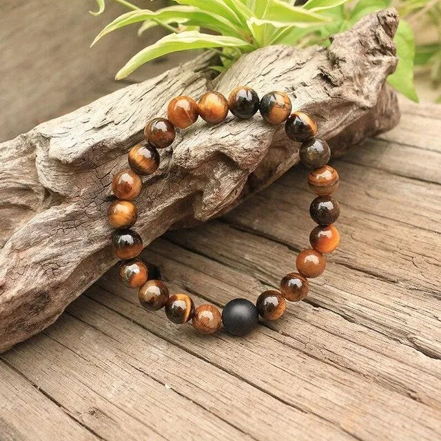 Black Onyx & Tigers Eye Protective Bracelet