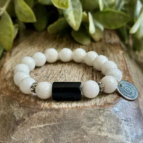 Black Tourmaline & Moonstone