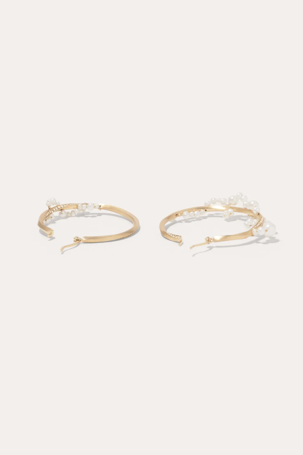 Blast Off Pearl and White Topaz Gold Vermeil Earrings