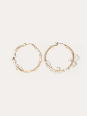 Blast Off Pearl and White Topaz Gold Vermeil Earrings