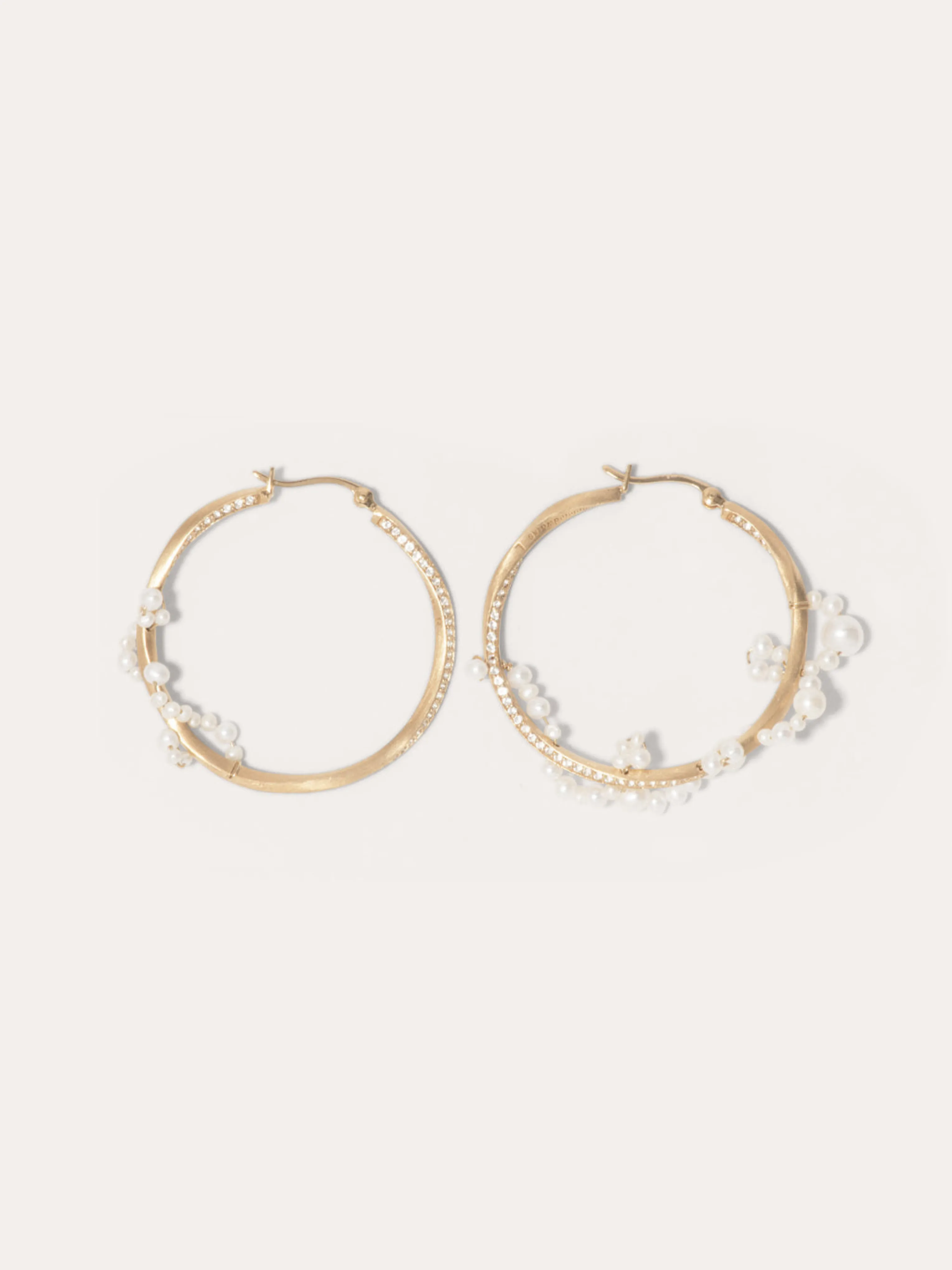 Blast Off Pearl and White Topaz Gold Vermeil Earrings