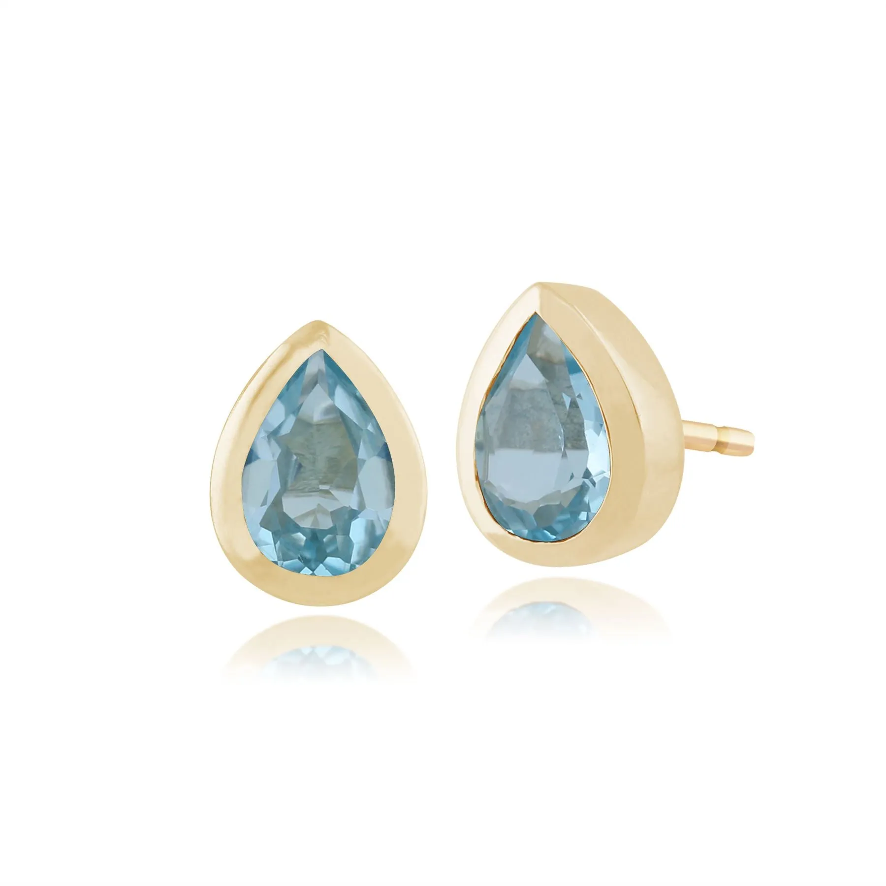 Blauer Topas Ohrringe, 9ct Gelbgold 1.04ct Blauer Topas Ohrstecker