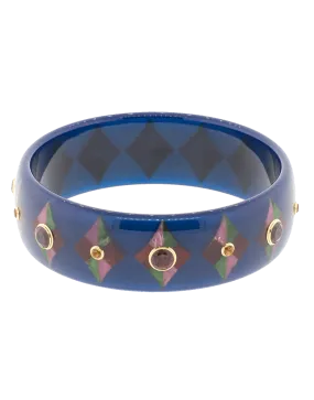 Blue And Garnet Bakelite Bangle