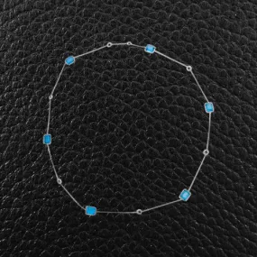 Blue Topaz & Diamond Necklace
