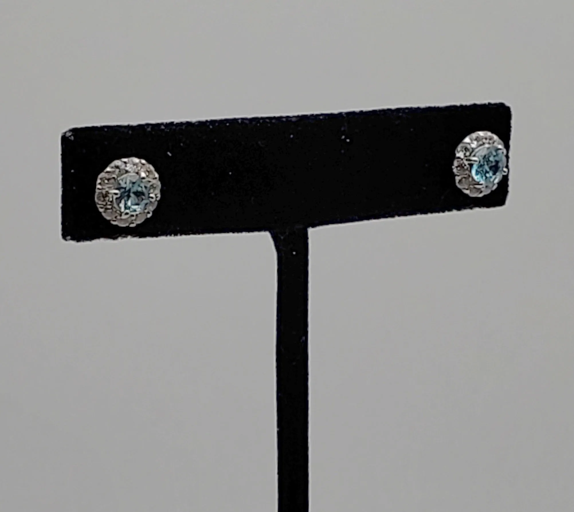 Blue Topaz Sterling Silver Stud Earrings