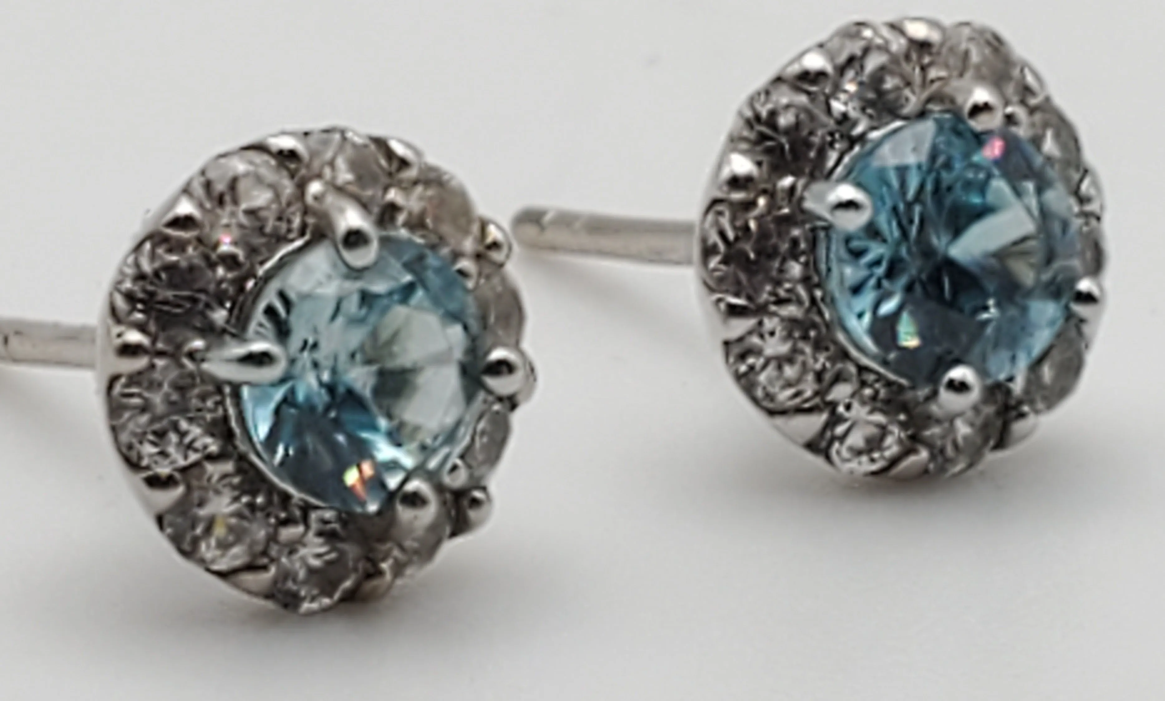 Blue Topaz Sterling Silver Stud Earrings