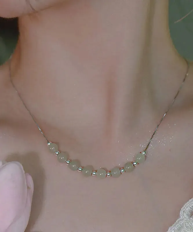 Boho Cyan Jade Gratuated Bead Necklace LY8621