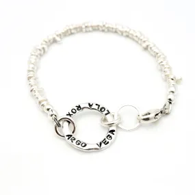 Bold Circle Link Personalized Bracelet with Freeform Nuggets