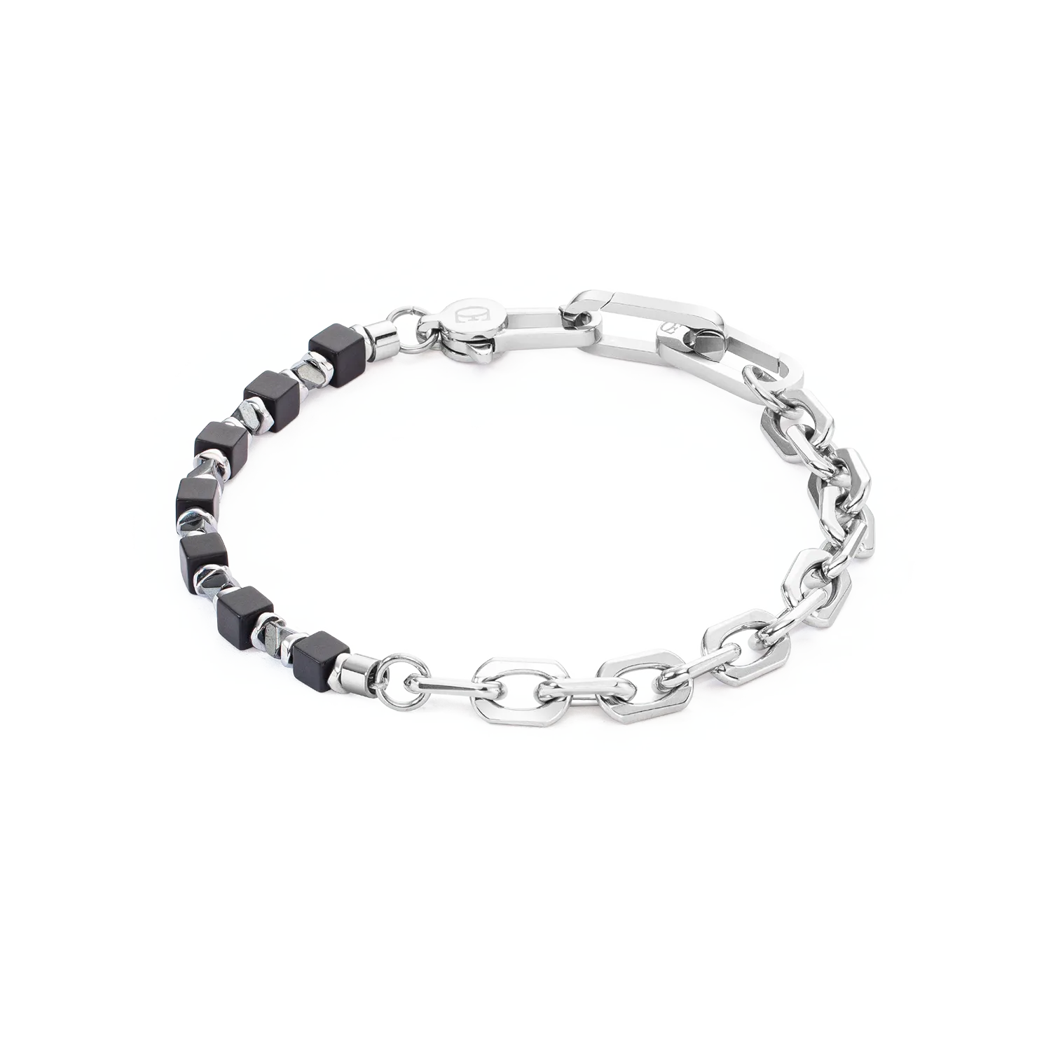 Bracelet Cubes Fusion link chain black