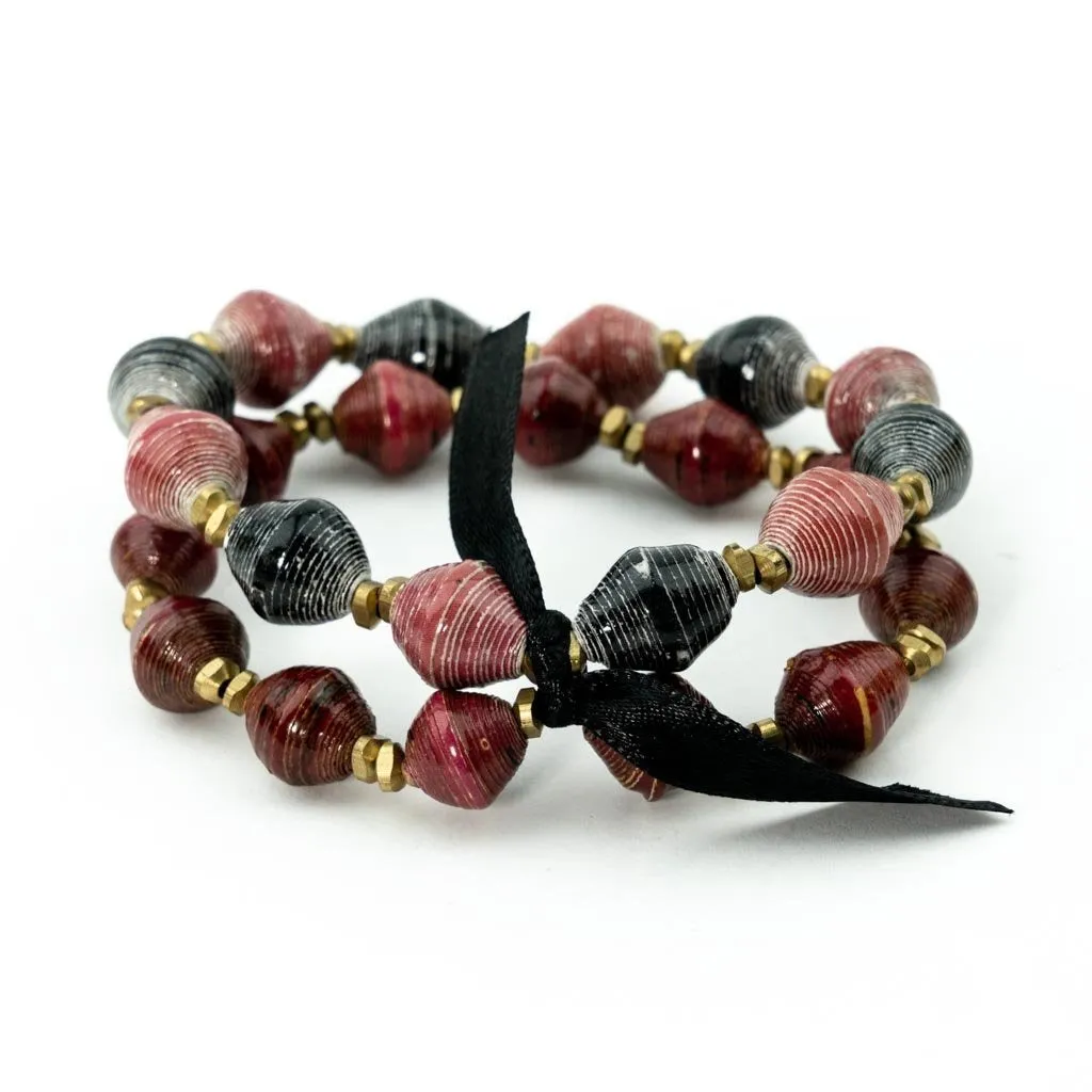 Bracelet -  Garnet & Black Team Signature