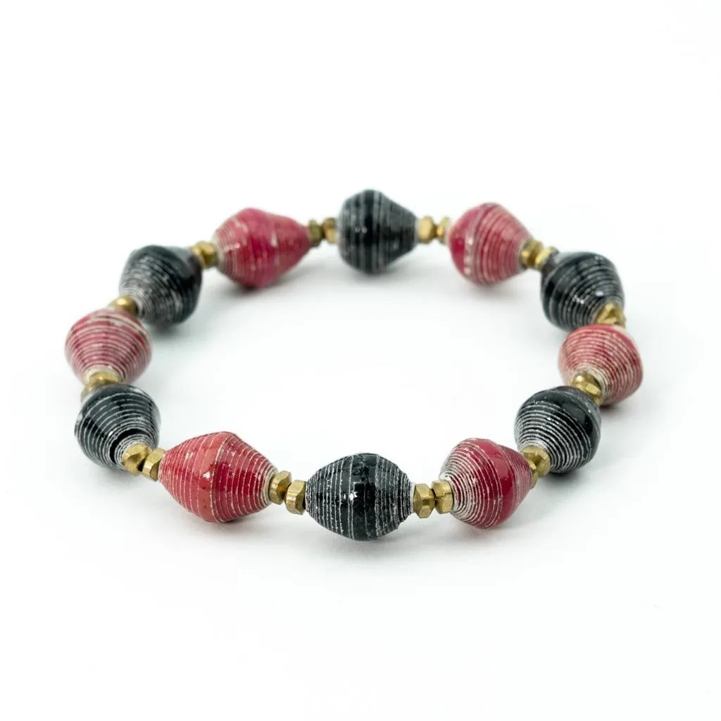 Bracelet -  Garnet & Black Team Signature