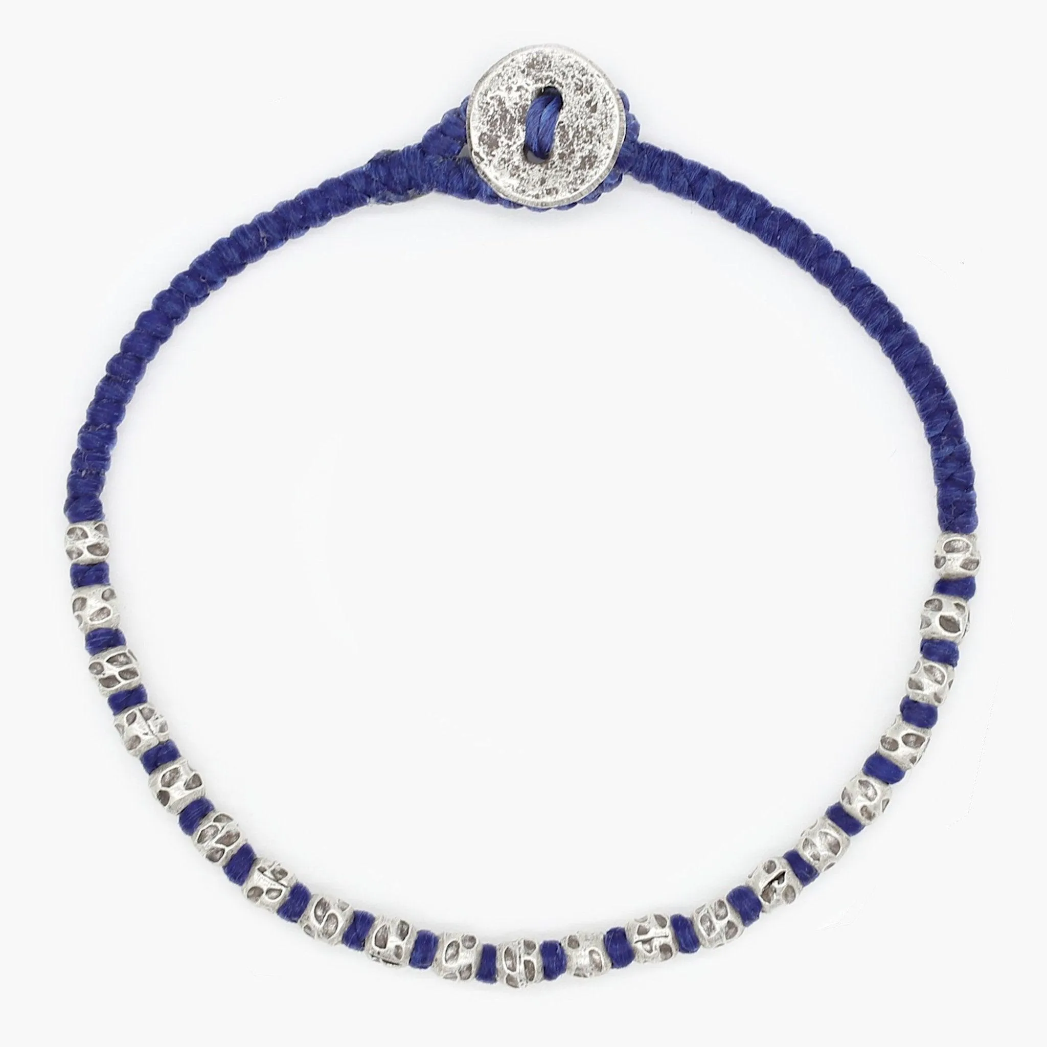 Braided "Kamasan" Silver Bracelet (Blue)