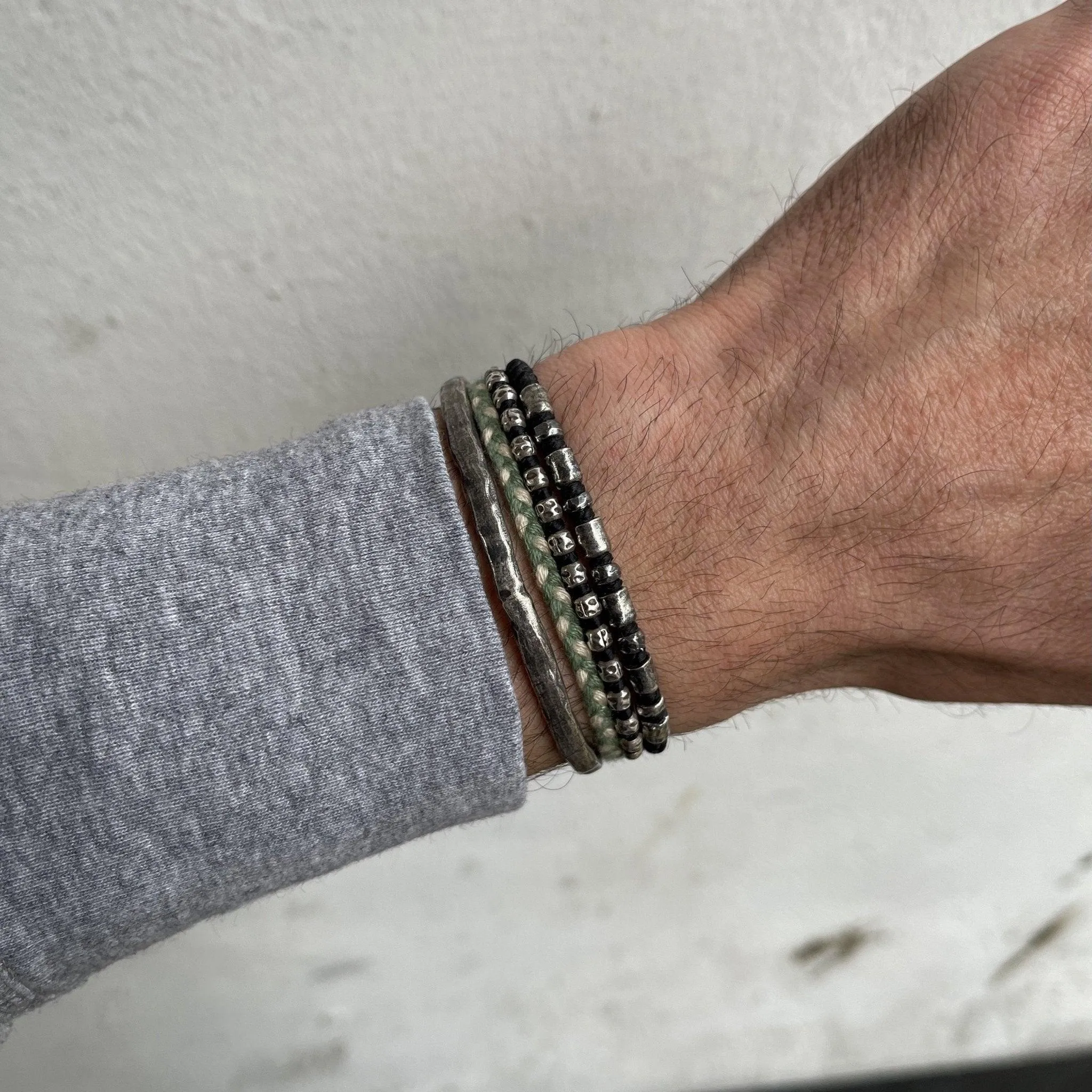 Braided "Kamasan" Silver Bracelet (Blue)