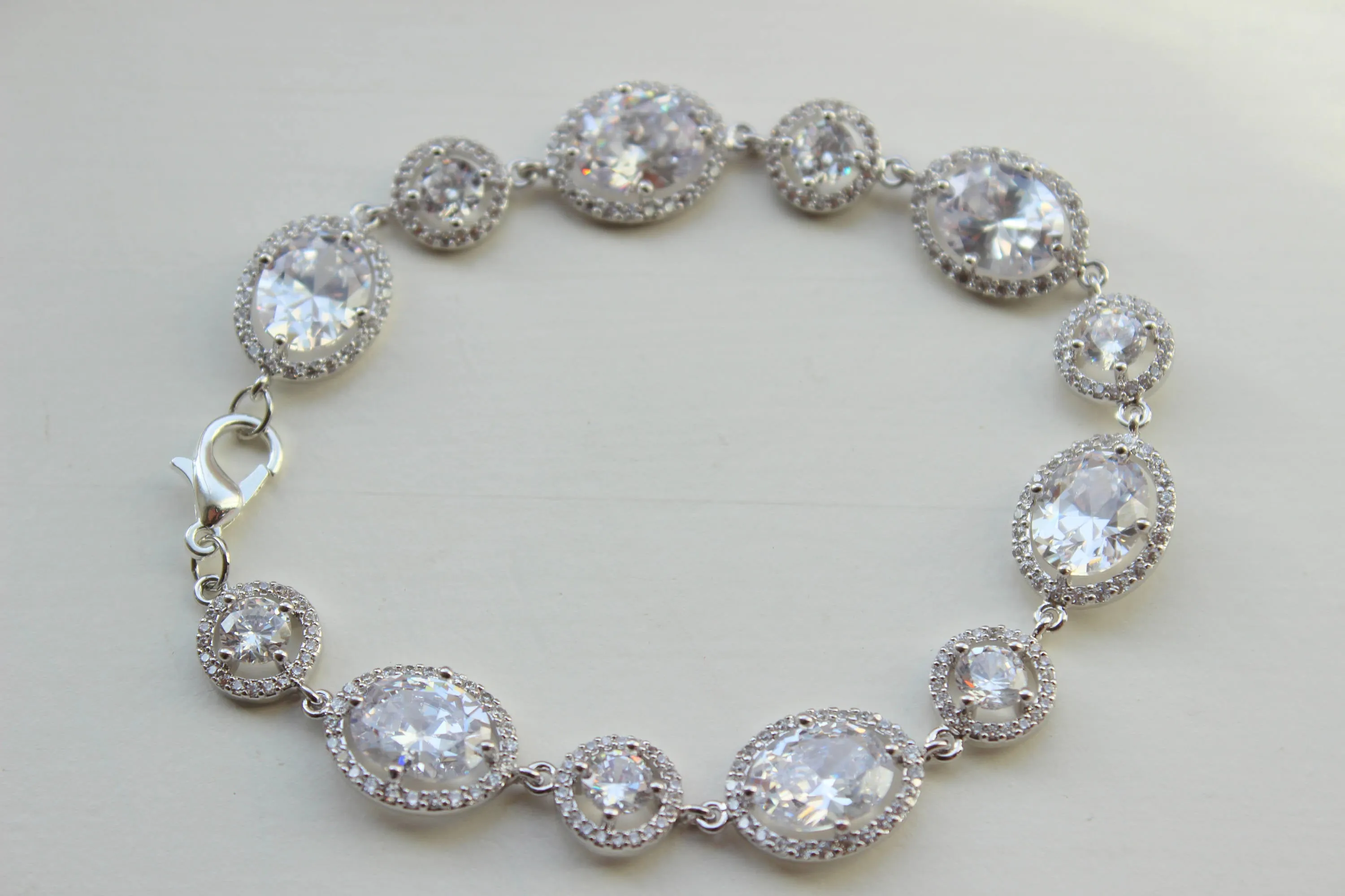 Bridal Bracelet, Wedding Bracelet, Wedding Jewelry, Statement Bracelet, CZ Crystal Bracelet, Clear Bridal Jewelry, Silver Clear Jewelry Gift