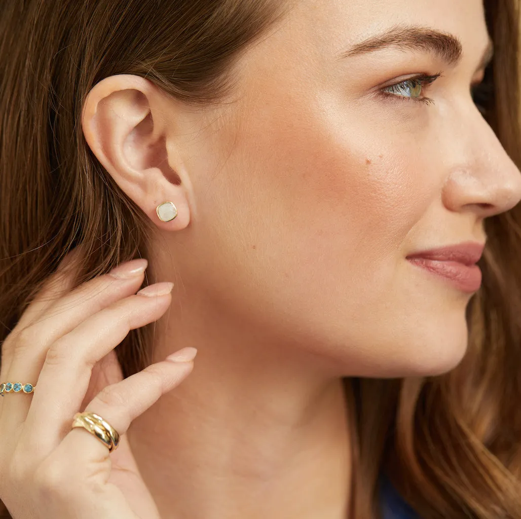 Brooklyn Moonstone & Gold Vermeil Stud Earrings