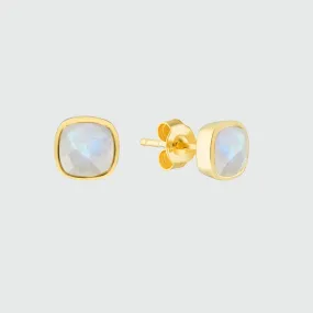 Brooklyn Moonstone & Gold Vermeil Stud Earrings