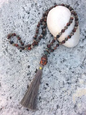 Buddha Necklace - Dzi Beads