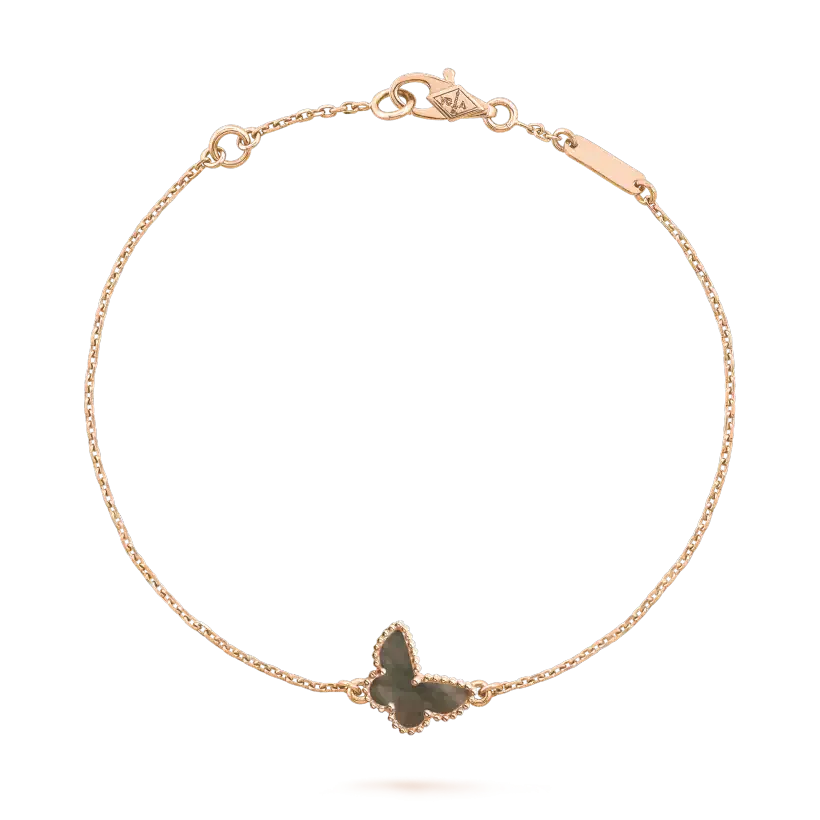 BUTTERFLY ONYX PINK GOLD BRACELET