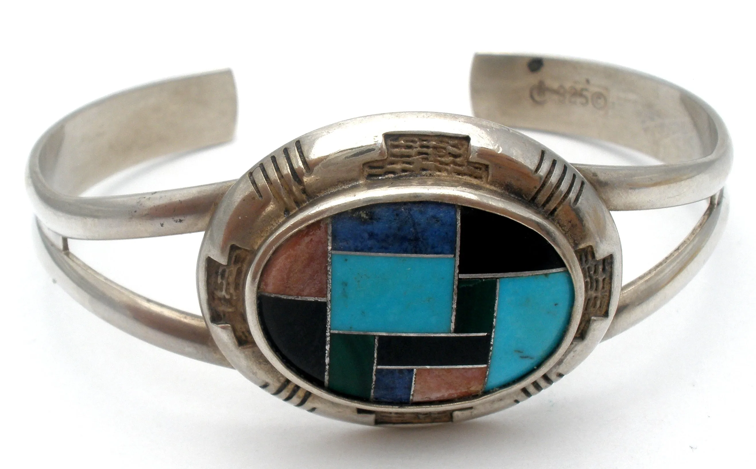 Carolyn Pollack Cuff Inlay Gemstone Bracelet