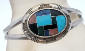 Carolyn Pollack Cuff Inlay Gemstone Bracelet