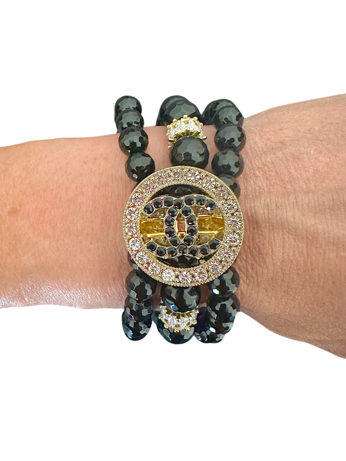 CC Large CZ Black Button bracelet