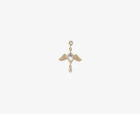 Celine Daoust 14k Moonstone Bird & Diamond Single Earring