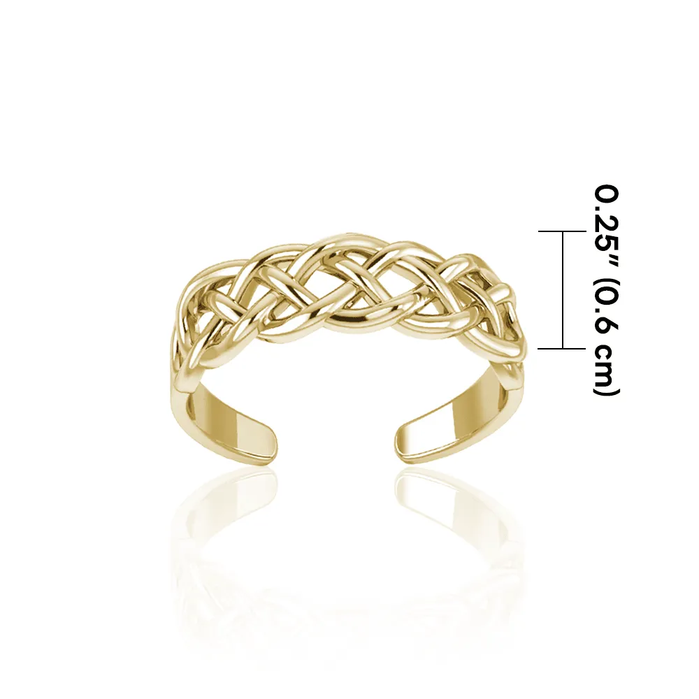 Celtic Knotwork Gold Vermeil Toe Ring VTR605