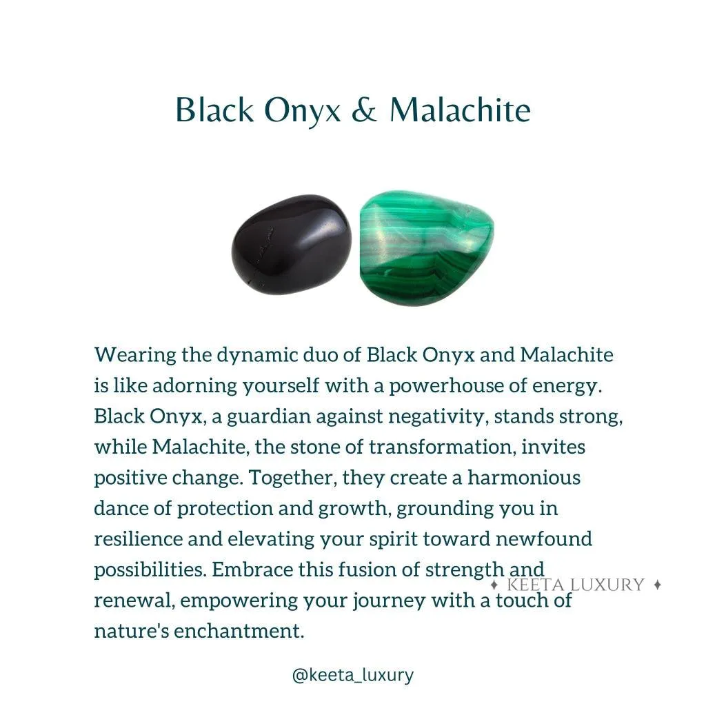 Celtic Protection - Malachite and Onyx Bead Bracelet
