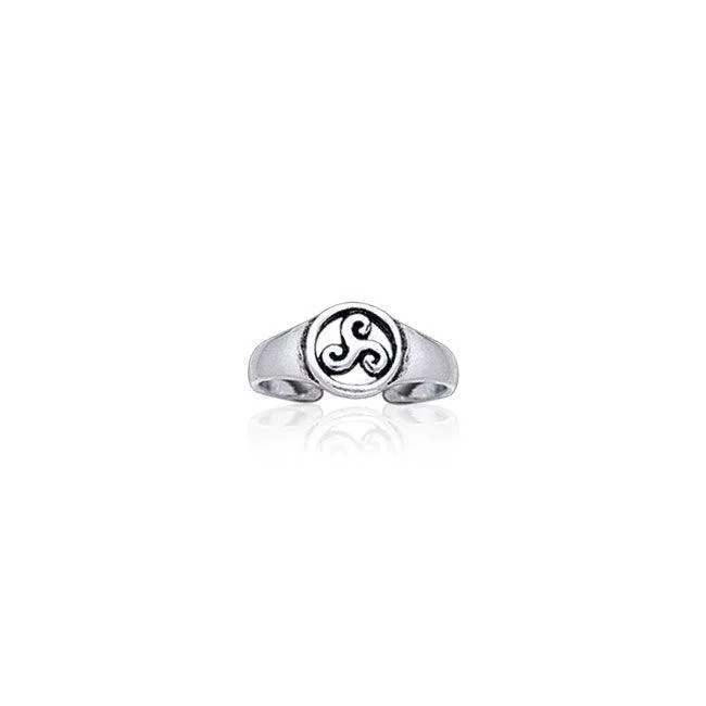Celtic Silver Spiral Toe Ring TR3721