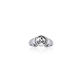 Celtic Silver Spiral Toe Ring TR3721