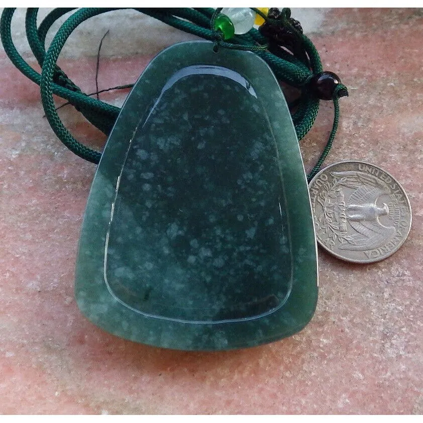 Certified Green Burma Natural A Jade Jadeite Pendant Guanyin Lotus Necklace