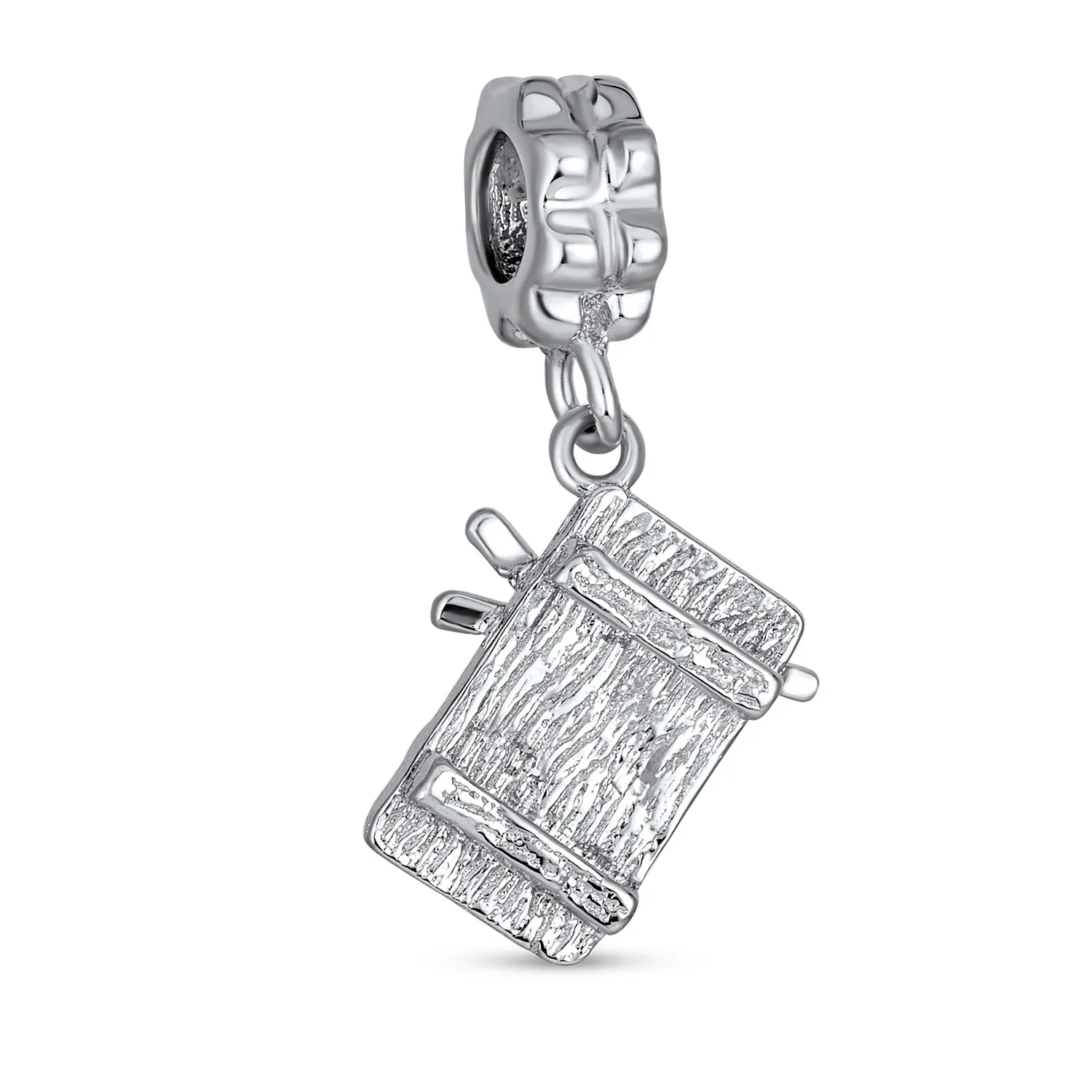 Chef Cook Culinary Kitchen Spoon Fork Sushi Chopsticks Dangle Charm Bead Silver