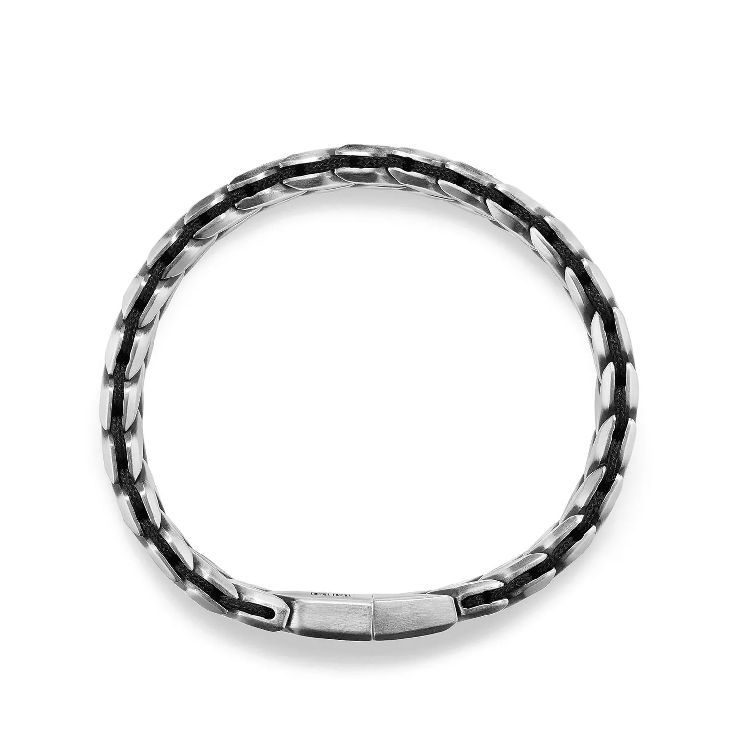 Chevron Woven Bracelet with Black Diamonds, 12mm