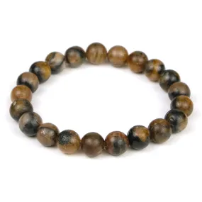 Chiastolite 10mm Round Stretch Bracelet