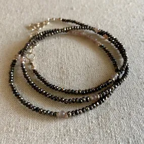 Chocolate Pyrite Wrap Bracelet