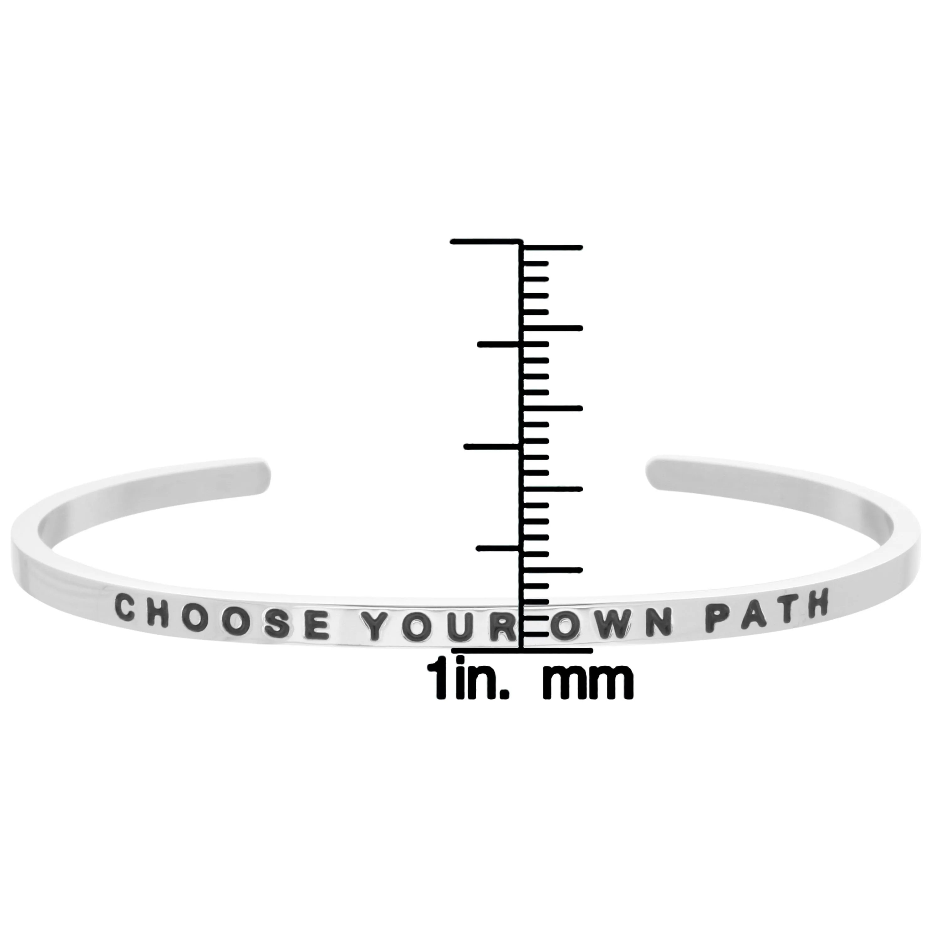 CHOOSE YOUR OWN PATH Bracelet - Stainless Steel Choose Your OWN Path Message Bangle Stacking Bracelet
