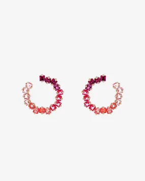 Cierra Red Ombre Midi Sideways Hoops