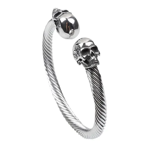 Classy Men Stainless Steel Skull Cuff Bracelet