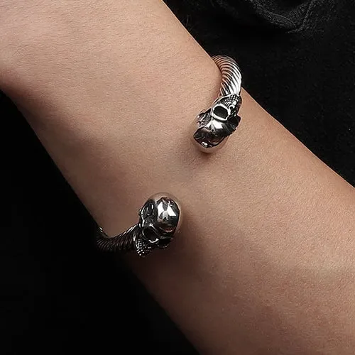 Classy Men Stainless Steel Skull Cuff Bracelet