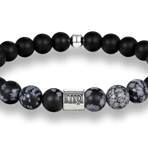 Classy Men Virgo Black Beaded Zodiac Bracelet