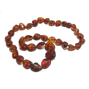 Cognac Amber Nugget Necklace/Strand