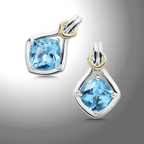 Color SG - 18K Gold and Blue Topaz Earrings