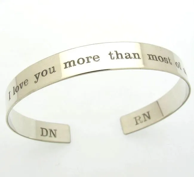 Coordinates Bracelet - Two Side Engraved Cuff