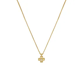 CROSS NECKLACE - DIAMOND AND GOLD