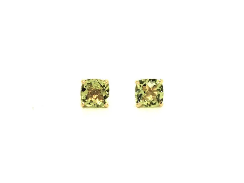 Cushion Checkerboard Lemon Citrine Studs AD No. 1081