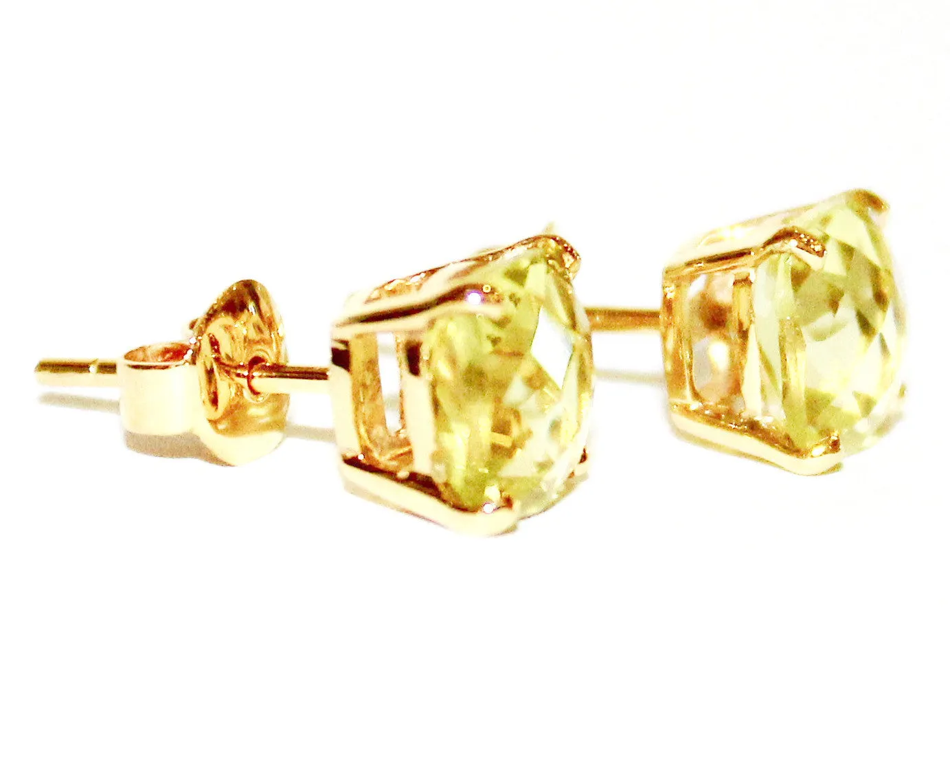 Cushion Checkerboard Lemon Citrine Studs AD No. 1081