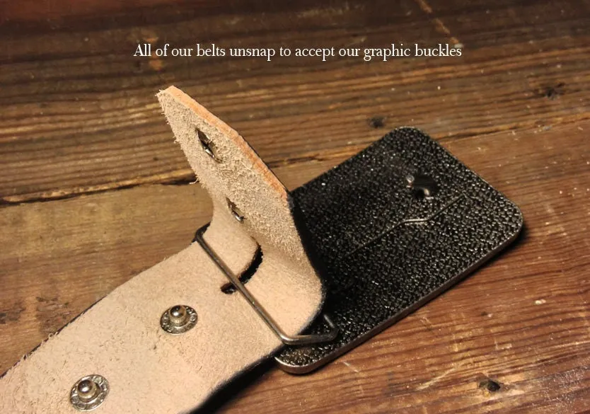Cycling Bikes Vintage Aged Full Grain Leather Belt in Distressed Black Brown