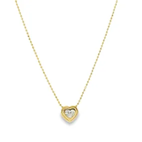 Deco Heart Diamond Ball Chain Necklace
