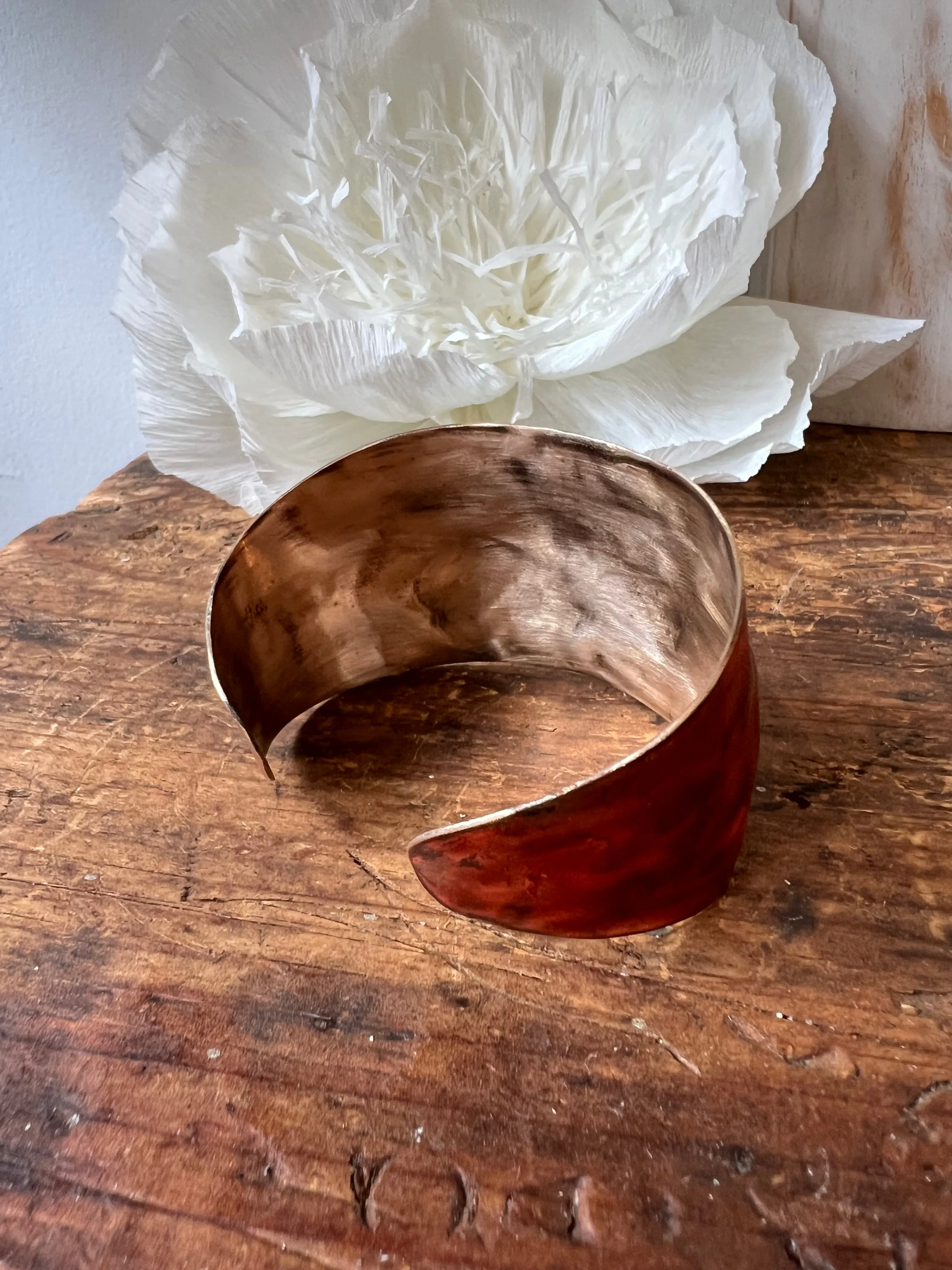 Dennis Higgins Red Patina Bronze Cuff